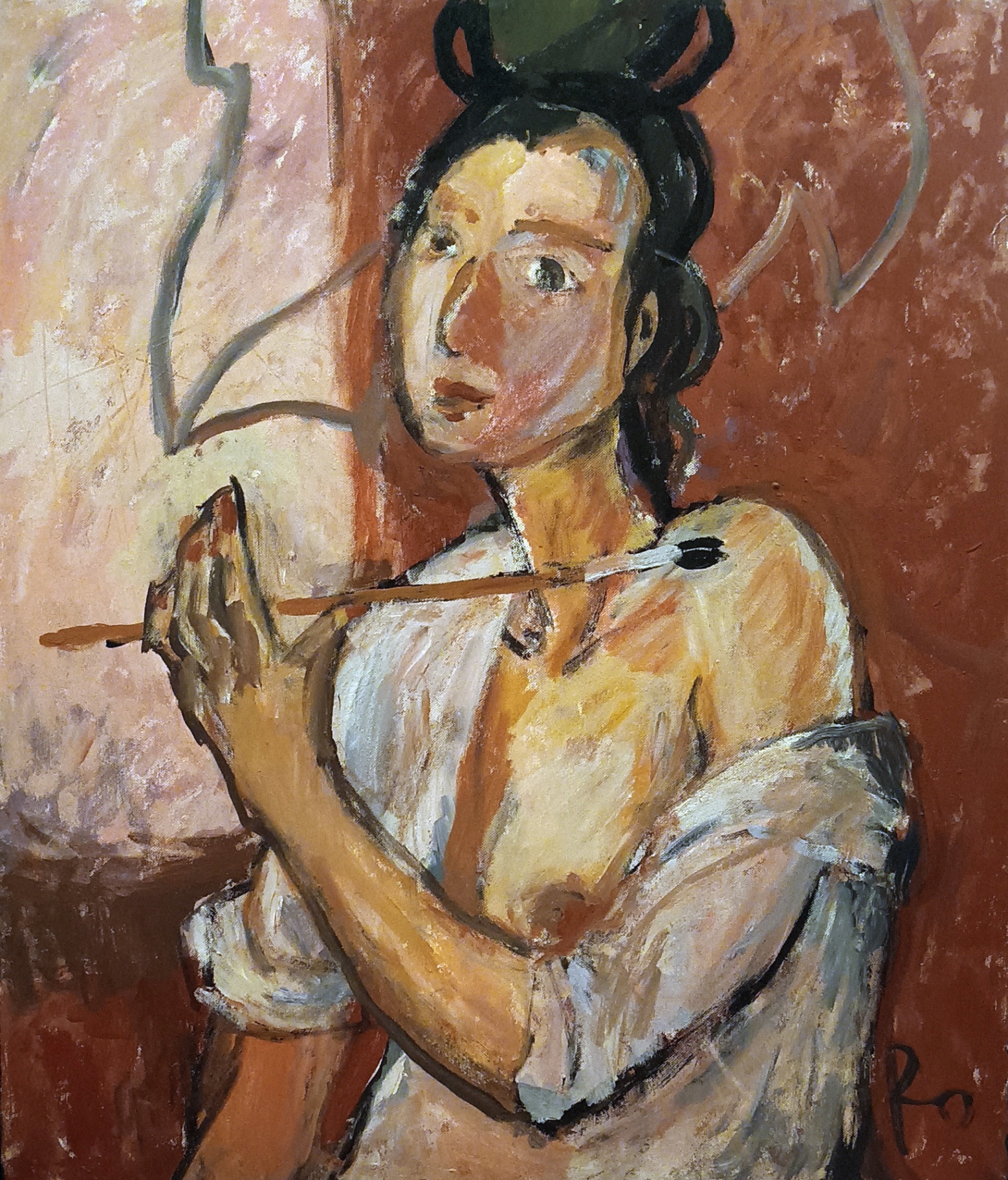 Girl with a brush