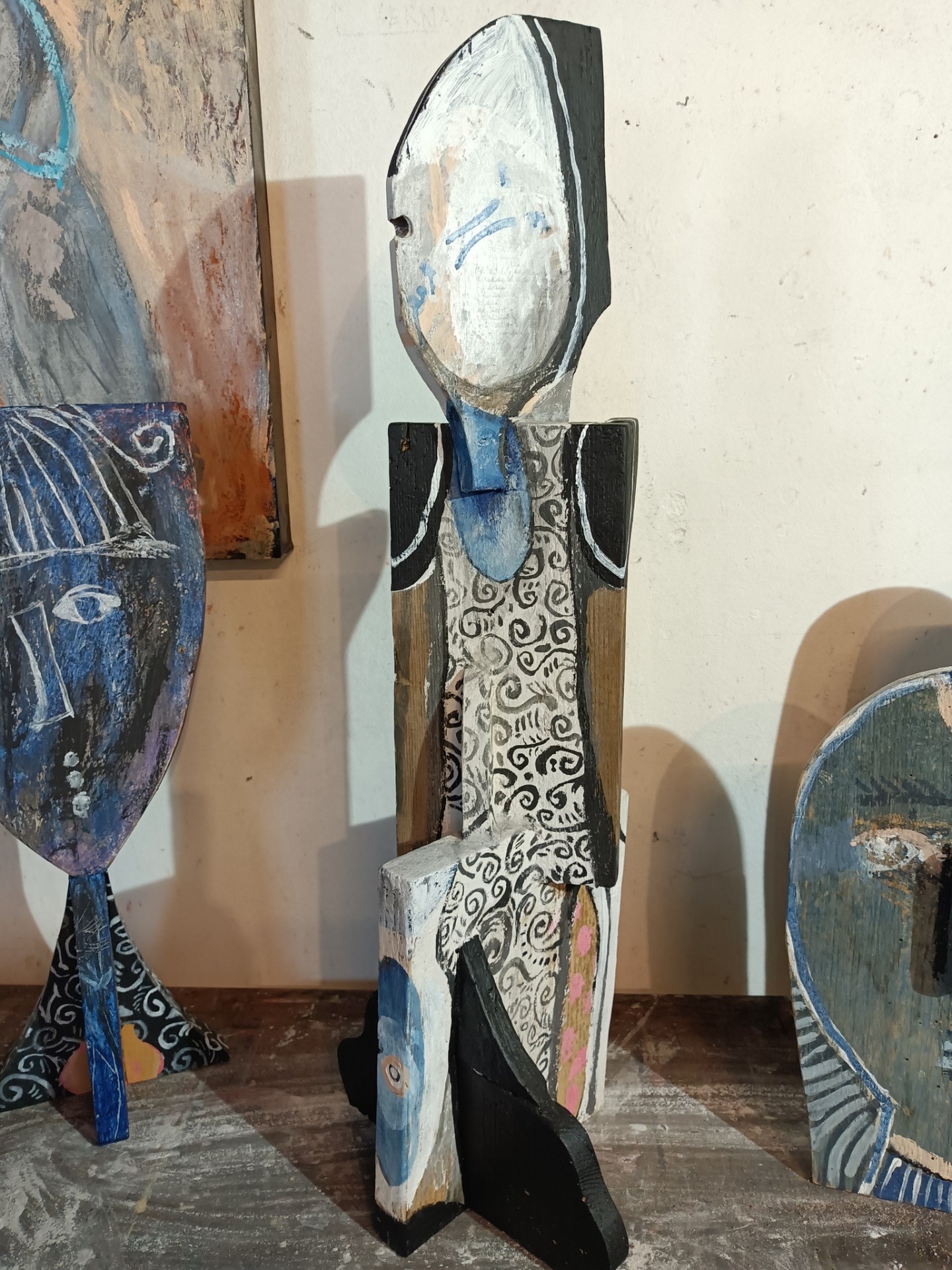 Seated Figure, Patterned